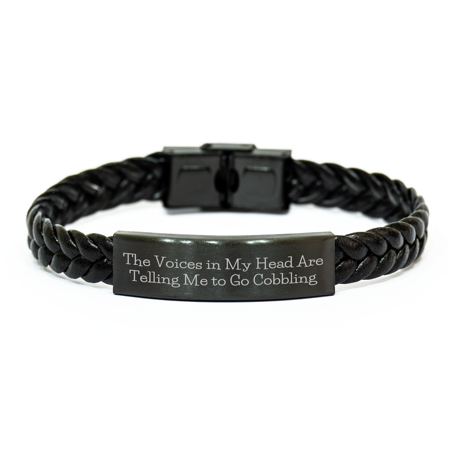 Funny Cobbling Gift for Men's Day - Interlaced Leather Bracelet with Stainless Steel & PU Leather, Gifts from Friends for Family - Image 1