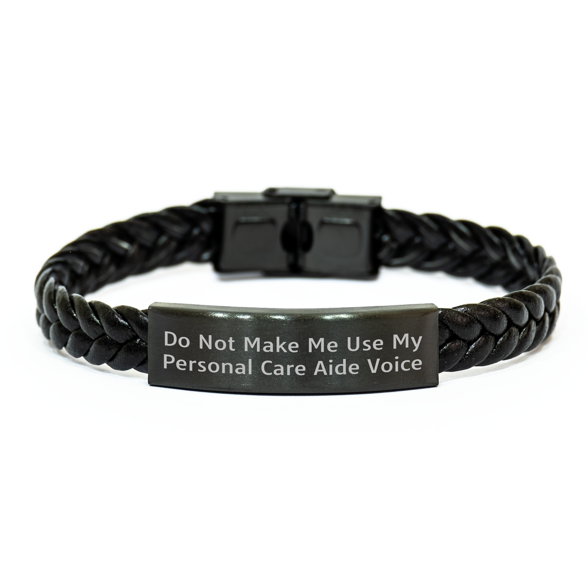 Personal Care Aide Humor Gifts from Men to Personal Care Aide, Interlaced Leather Bracelet for Father's Day - Image 1