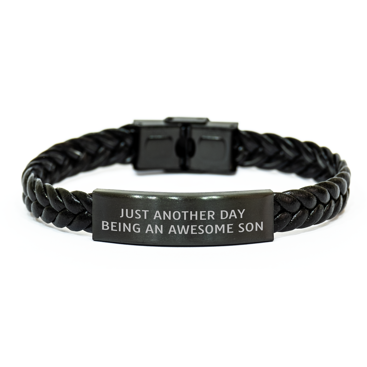 Funny Son Gifts from Mom, Dad, or Friends - Interlaced Leather Bracelet for Awesome Sons - Father's Day Unique Gifts - Image 1