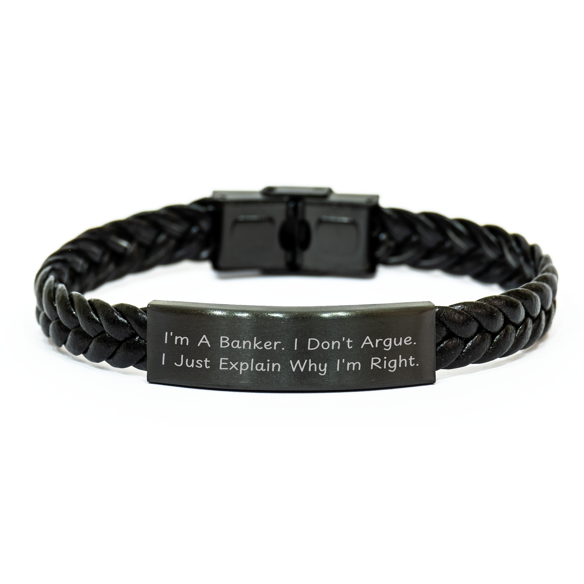 Funny Banker Gifts from Men to Men - Interlaced Leather Bracelet for Graduation Unique Gifts from Friends to Coworkers - Image 1
