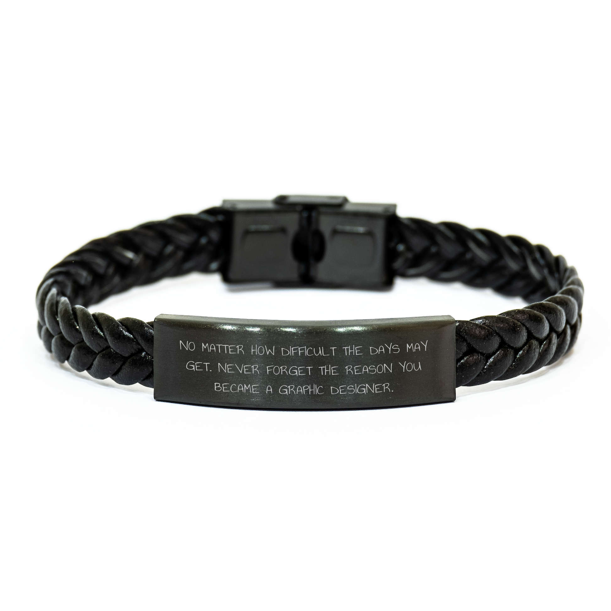 Graphic Designer Gifts: Inspirational Quote, Interlaced Leather Bracelet, Gifts from Men for Graphic Designer, Unique Mother's Day Unique Gifts - Image 1