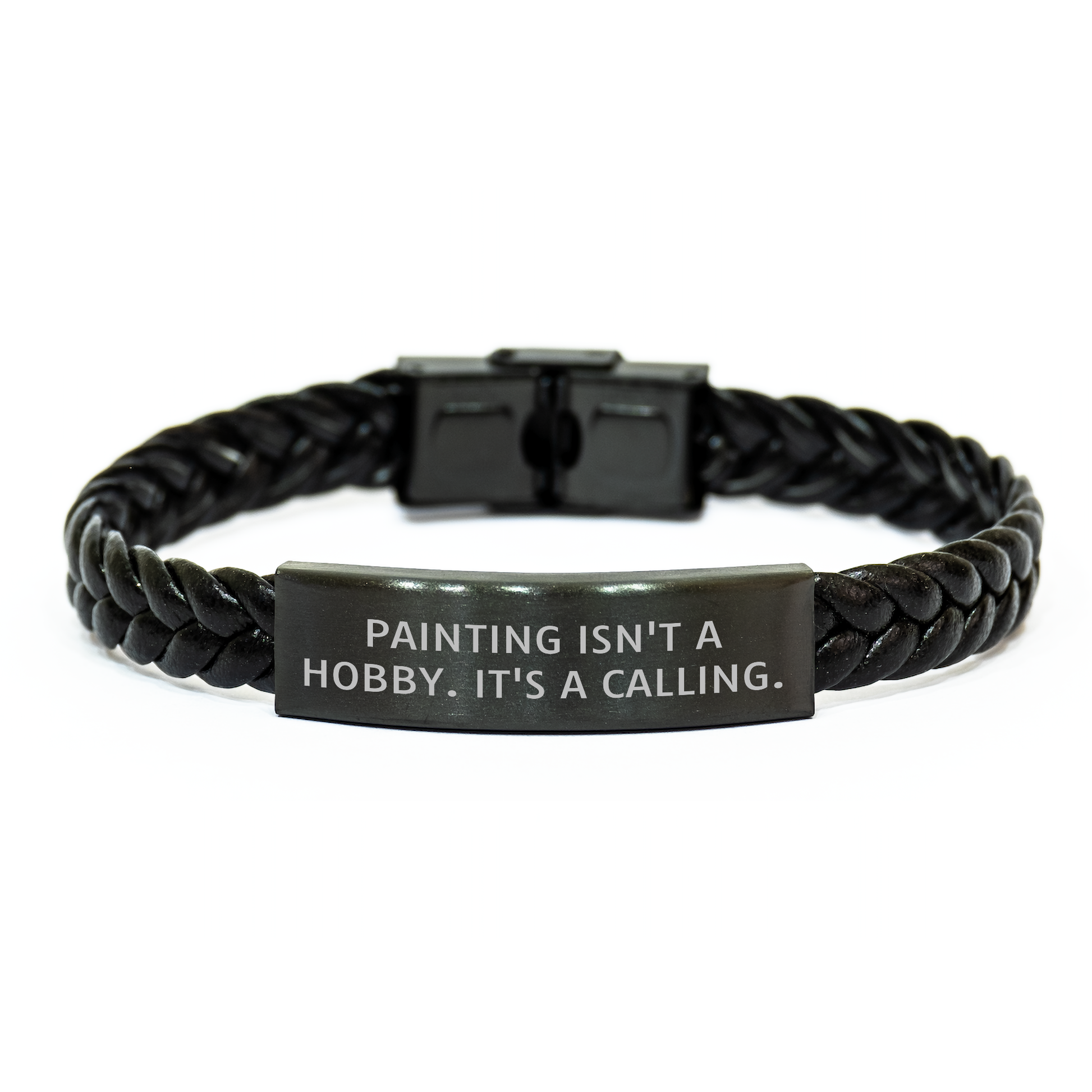 Painting Isn't A Hobby, It's A Calling - Interlaced Leather Bracelet, Gifts for Painting Enthusiasts, Father's Day Unique Gifts from Men to Family - Image 1