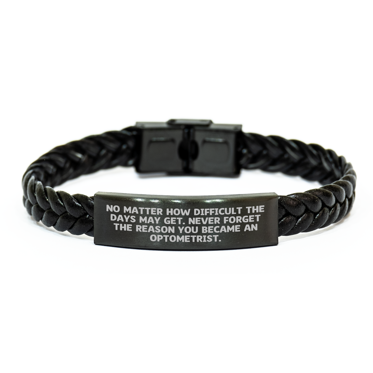 Optometrist Gifts for Men and Women, Inspirational Quote Interlaced Leather Bracelet, Graduation Unique Gifts from Friends, Coworkers or Family - Image 1