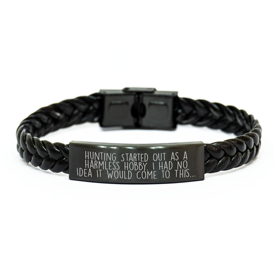 Hunting Enthusiasts Gifts from Men to Hunting Friends - Funny Quote Interlaced Leather Bracelet for Mother's Day Unique Gifts - Image 1
