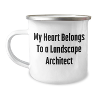 Load image into Gallery viewer, Funny Landscape Architect Gifts, My Heart Belongs To A Landscape Architect Camping Mug for Her, Gifts from Men to Women, Unique Mother&#39;s Day Unique Gifts for Landscape Architect Lovers - Image 1
