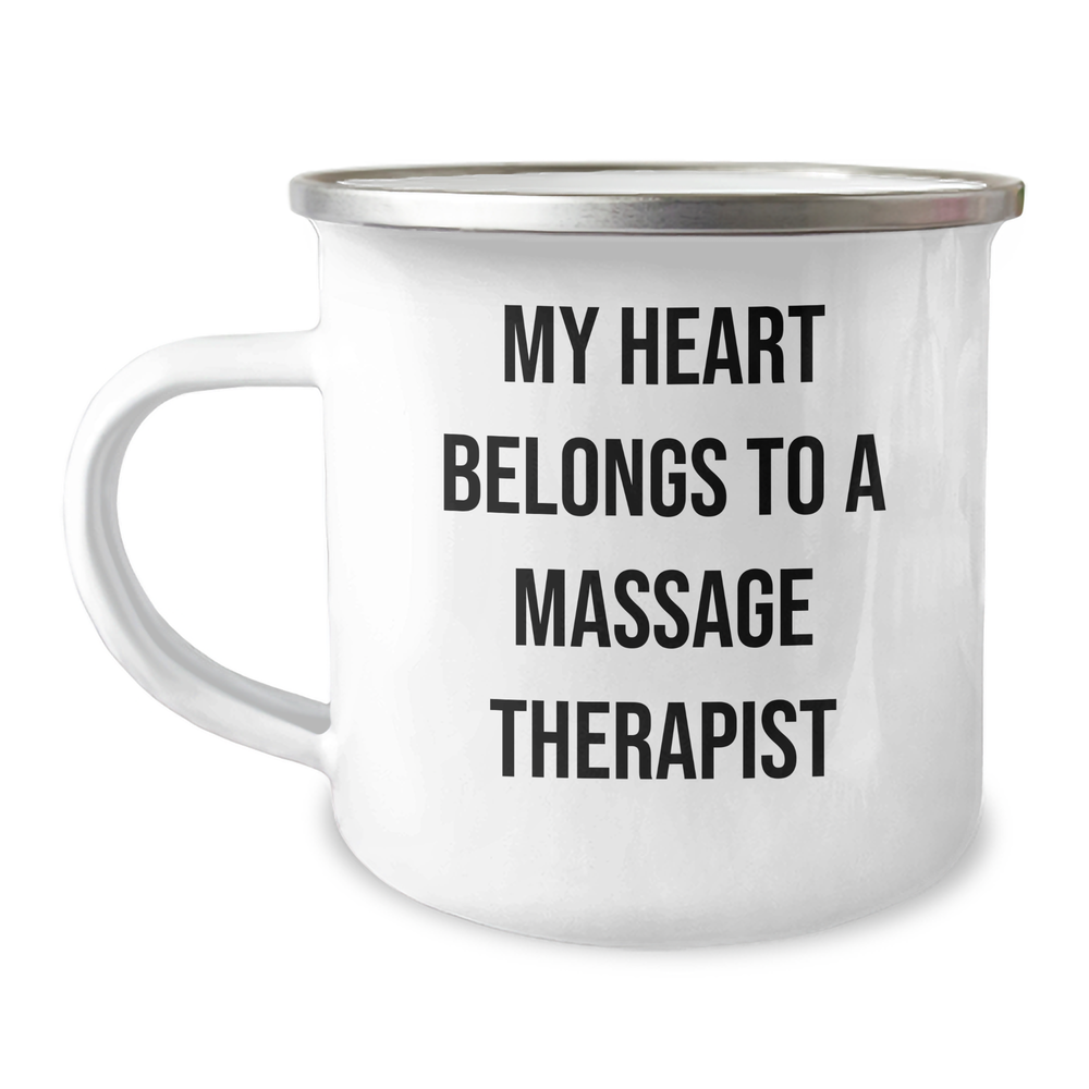 Massage Therapist Gifts, Funny Mugs for Friends and Family, My Heart Belongs To A Massage Therapist, Father's Day Unique Gifts from Men to Women - Image 1