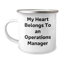 Load image into Gallery viewer, Funny Operations Manager Gifts: Gifts from Men for Him, Camping Mug Quote - My Heart Belongs To An Operations Manager, Father&#39;s Day Unique Gifts - Image 1
