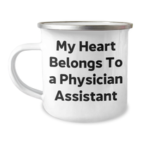 Load image into Gallery viewer, Funny Physician Assistant Camping Mug Gifts from Friends and Family - &#39;My Heart Belongs To A Physician Assistant&#39; Quote for Dad&#39;s Unique Father&#39;s Day Unique Gift - Image 1
