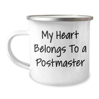 Load image into Gallery viewer, Funny Postmaster Gifts from Family - My Heart Belongs To A Postmaster, Camping Mug for Men, Unique Father&#39;s Day Unique Gifts - Image 1
