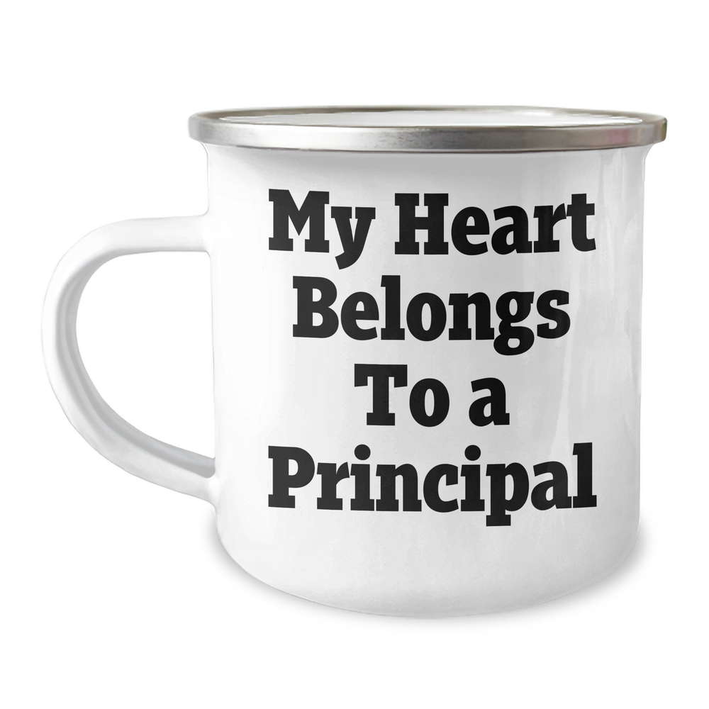 Funny Principal Gifts from Friends - My Heart Belongs To A Principal Camping Mug for Father's Day - Image 1