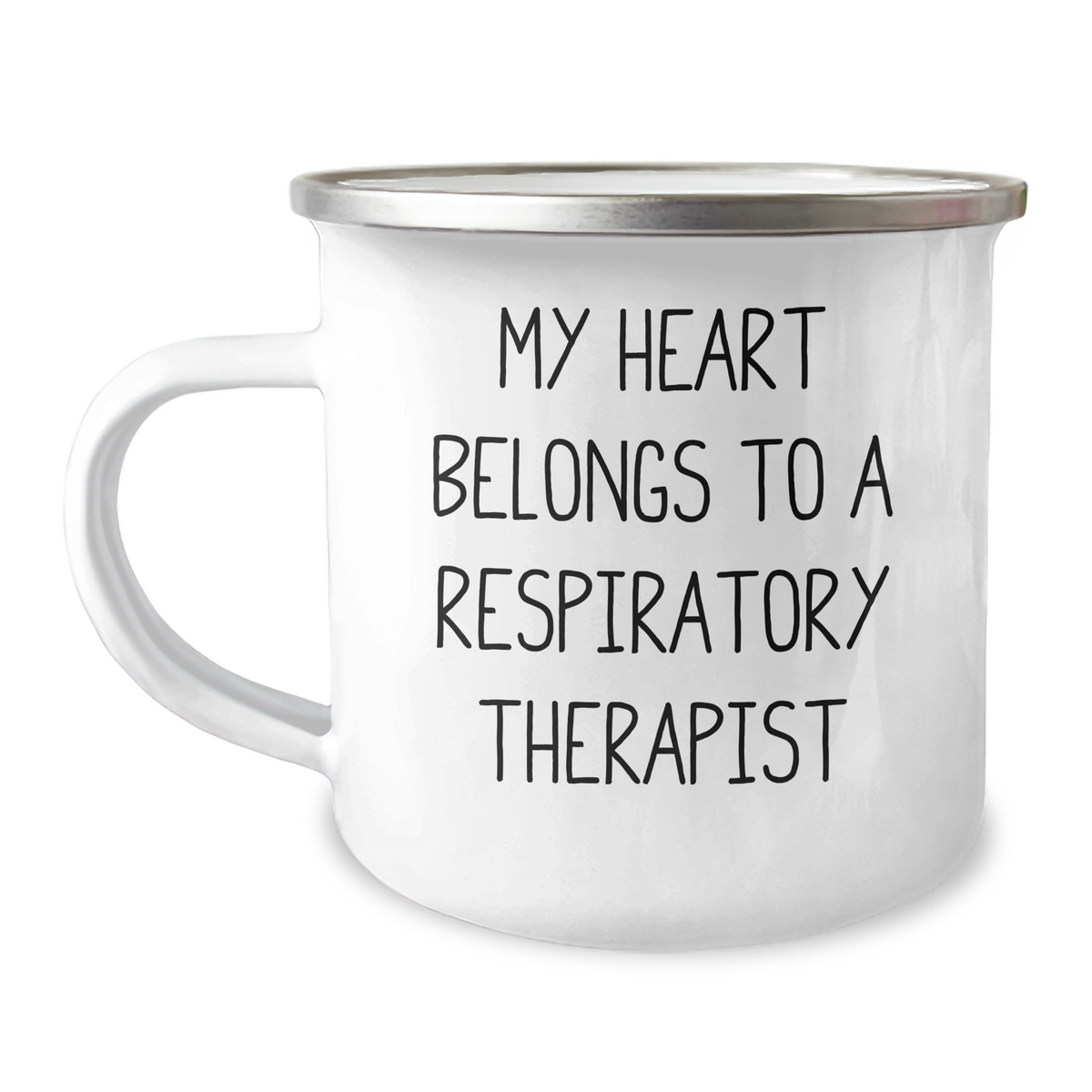 Funny Quote Respiratory Therapist Gifts from Men to Women on Mother's Day, 'My Heart Belongs To A Respiratory Therapist' Camping Mug for Respiratory Therapist, Unique Gifts for Respiratory Therapist - Image 1