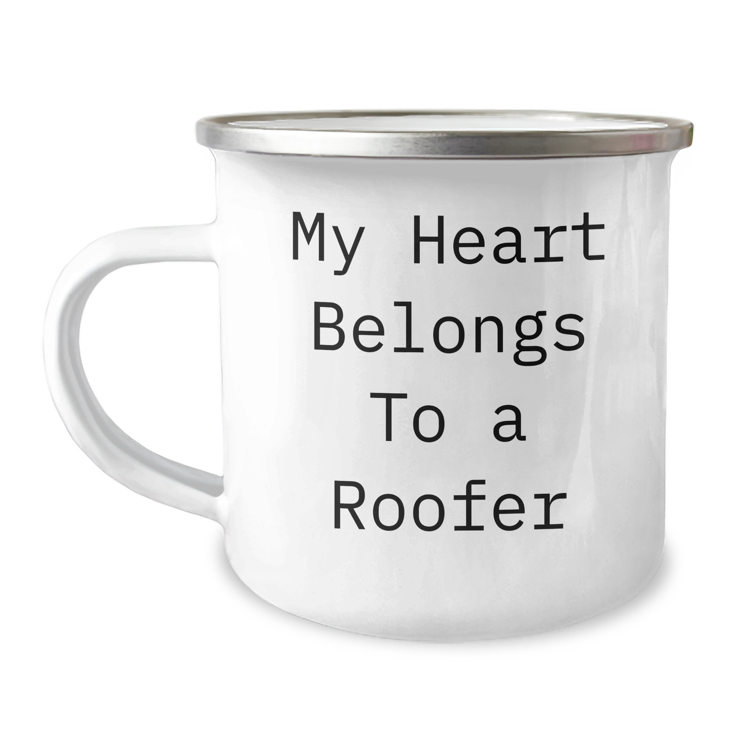 Funny Roofer Gifts for Him, My Heart Belongs To A Roofer Camping Mug, Father's Day Unique Gifts from Friends, for Roofer Enthusiasts - Image 1