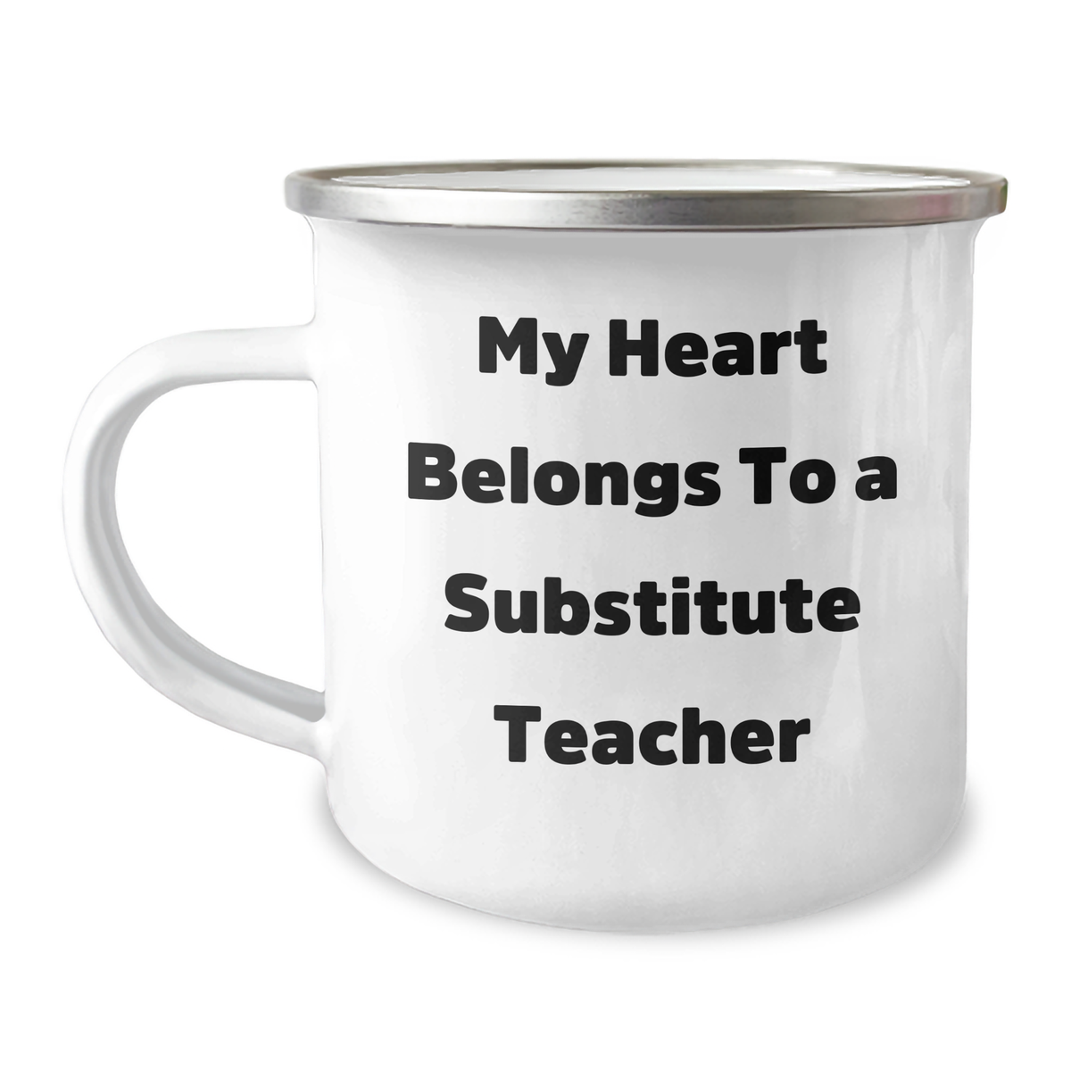 Funny Substitute Teacher Gifts from Friends for Men - My Heart Belongs To A Substitute Teacher Camping Mug - Image 1