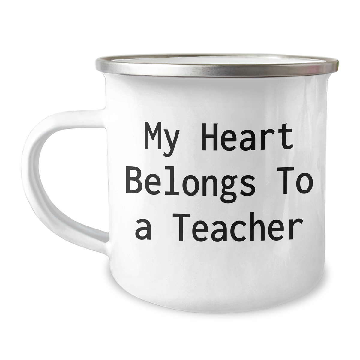 Funny Teacher Gifts from Friends - My Heart Belongs To A Teacher Camping Mug for Dad on Father's Day, Teacher Appreciation, or Any Occasion - Image 1