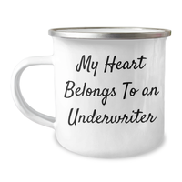 Load image into Gallery viewer, Funny Underwriter Gifts from Men, Unique My Heart Belongs To An Underwriter Camping Mug for Underwriter, Father&#39;s Day Unique Gifts - Image 1

