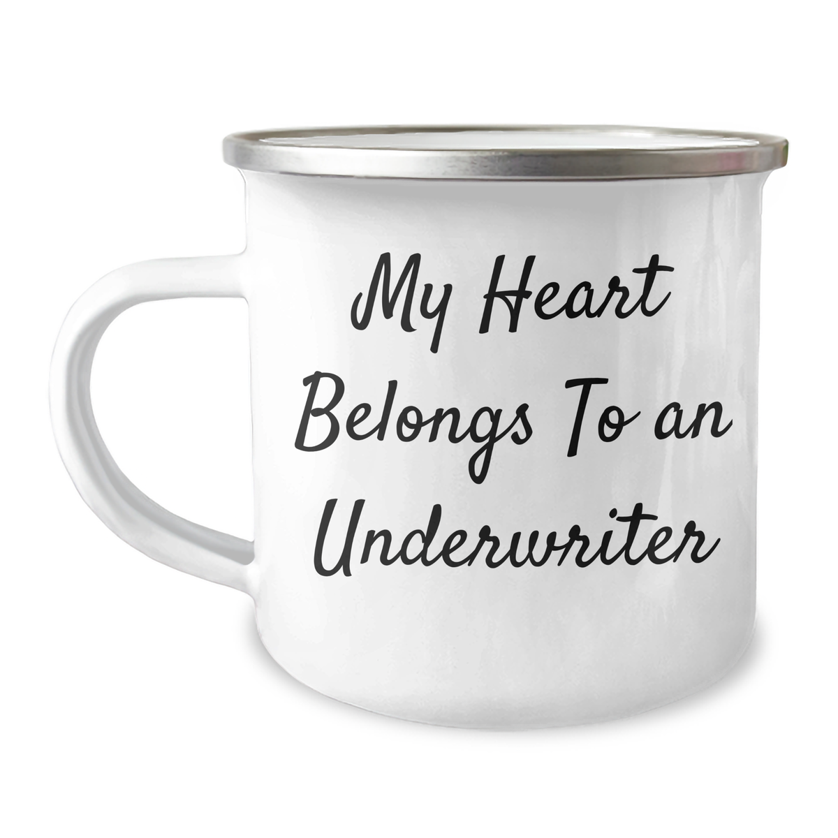 Funny Underwriter Gifts from Men, Unique My Heart Belongs To An Underwriter Camping Mug for Underwriter, Father's Day Unique Gifts - Image 1