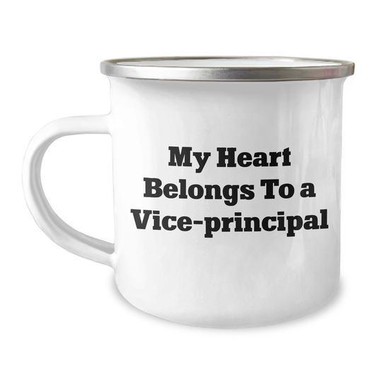 Funny Vice-Principal Gifts from Friends - My Heart Belongs To A Vice-Principal Camping Mug for Men - Unique Father's Day Unique Gifts - Image 1