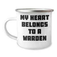Load image into Gallery viewer, Funny Warden Gifts from Friends, Unique Camping Mug for Father&#39;s Day - My Heart Belongs To A Warden - Image 1
