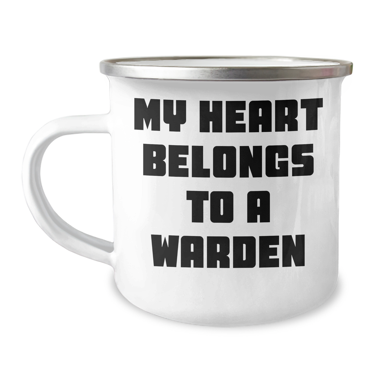 Funny Warden Gifts from Friends, Unique Camping Mug for Father's Day - My Heart Belongs To A Warden - Image 1