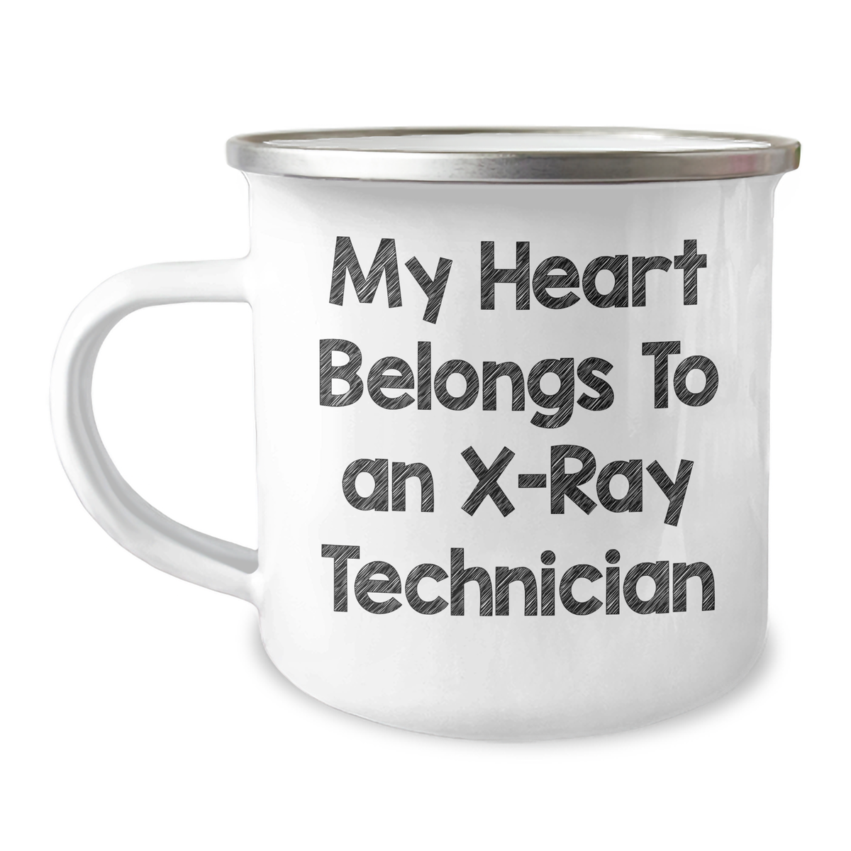 Funny X-Ray Technician Gifts, My Heart Belongs To An X-ray Technician, Camping Mug for Dad on Father's Day, Gifts from Family, Gifts for X-Ray Technician - Image 1