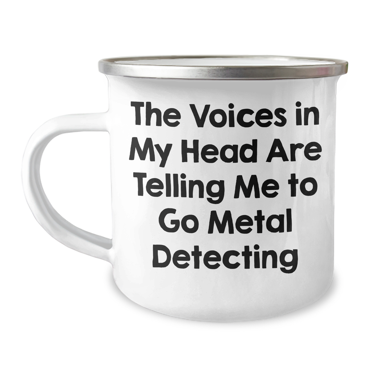 Funny Metal Detecting Gifts for Men from Dad - 'The Voices In My Head Are Telling Me To Go Metal Detecting' Quote on Camping Mug, Father's Day Unique Gifts - Image 1