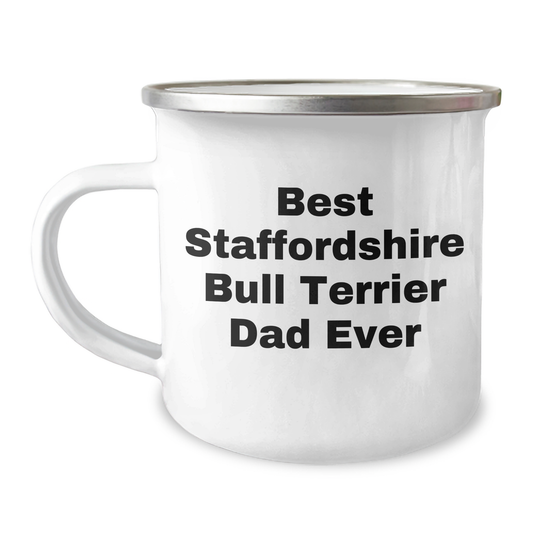 Funny Staffordshire Bull Terrier Dog Dad Gifts from Men to Unique Camping Mugs for Father's Day - Image 1