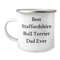 Load image into Gallery viewer, Funny Staffordshire Bull Terrier Dog Dad Gifts for Men from Coworkers - Best Ever Camping Mug for Father's Day - Image 1
