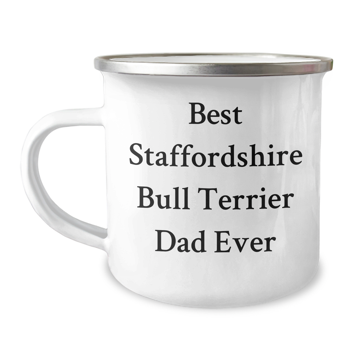 Funny Staffordshire Bull Terrier Dog Dad Gifts for Men from Coworkers - Best Ever Camping Mug for Father's Day - Image 1