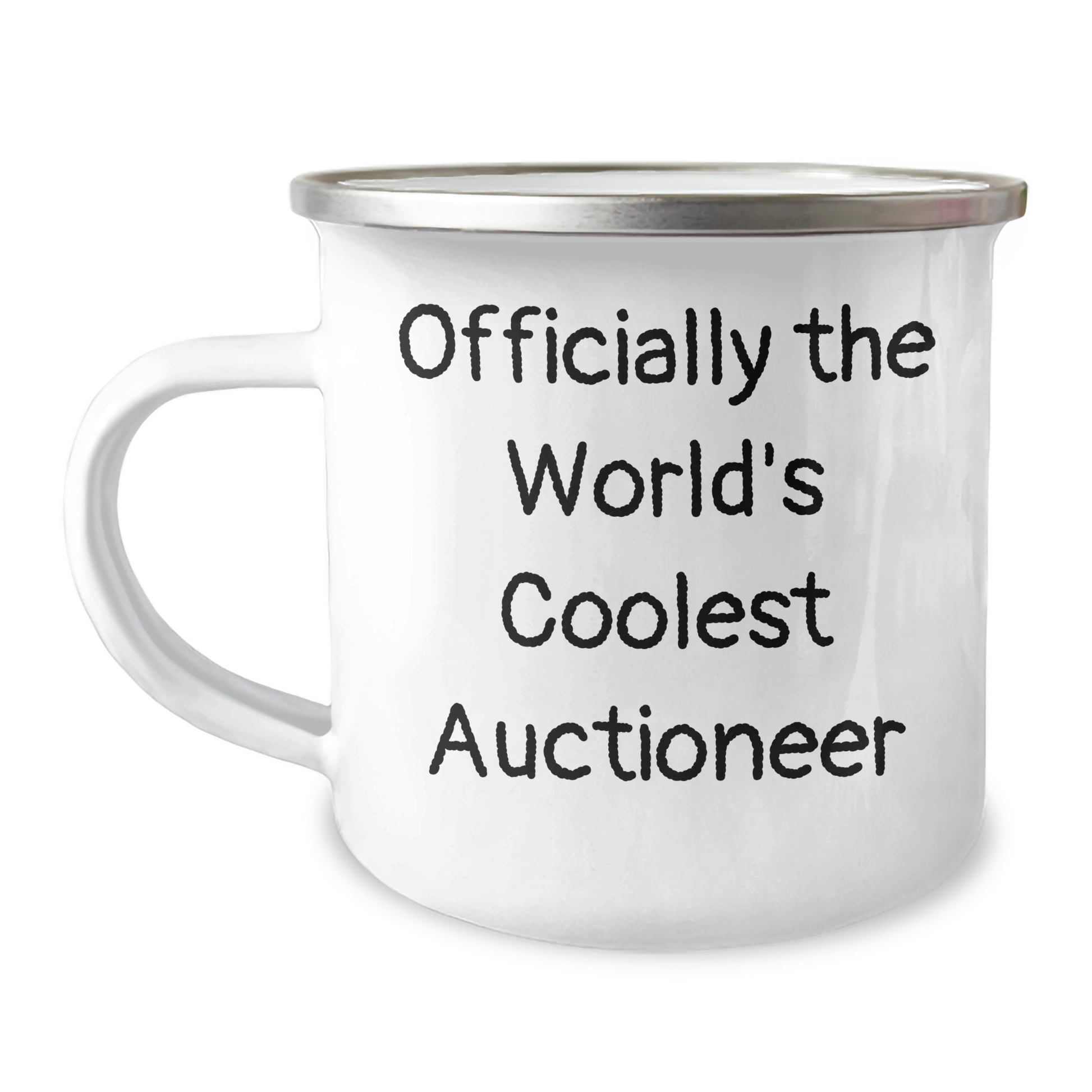 Auctioneer Gifts from Friends for Men - 'Officially The World's Coolest Auctioneer' Stainless Steel Camping Mug, Father's Day Unique Gifts - Image 1