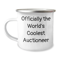 Load image into Gallery viewer, Auctioneer Gifts from Friends for Men - &#39;Officially The World&#39;s Coolest Auctioneer&#39; Stainless Steel Camping Mug, Father&#39;s Day Unique Gifts - Image 1

