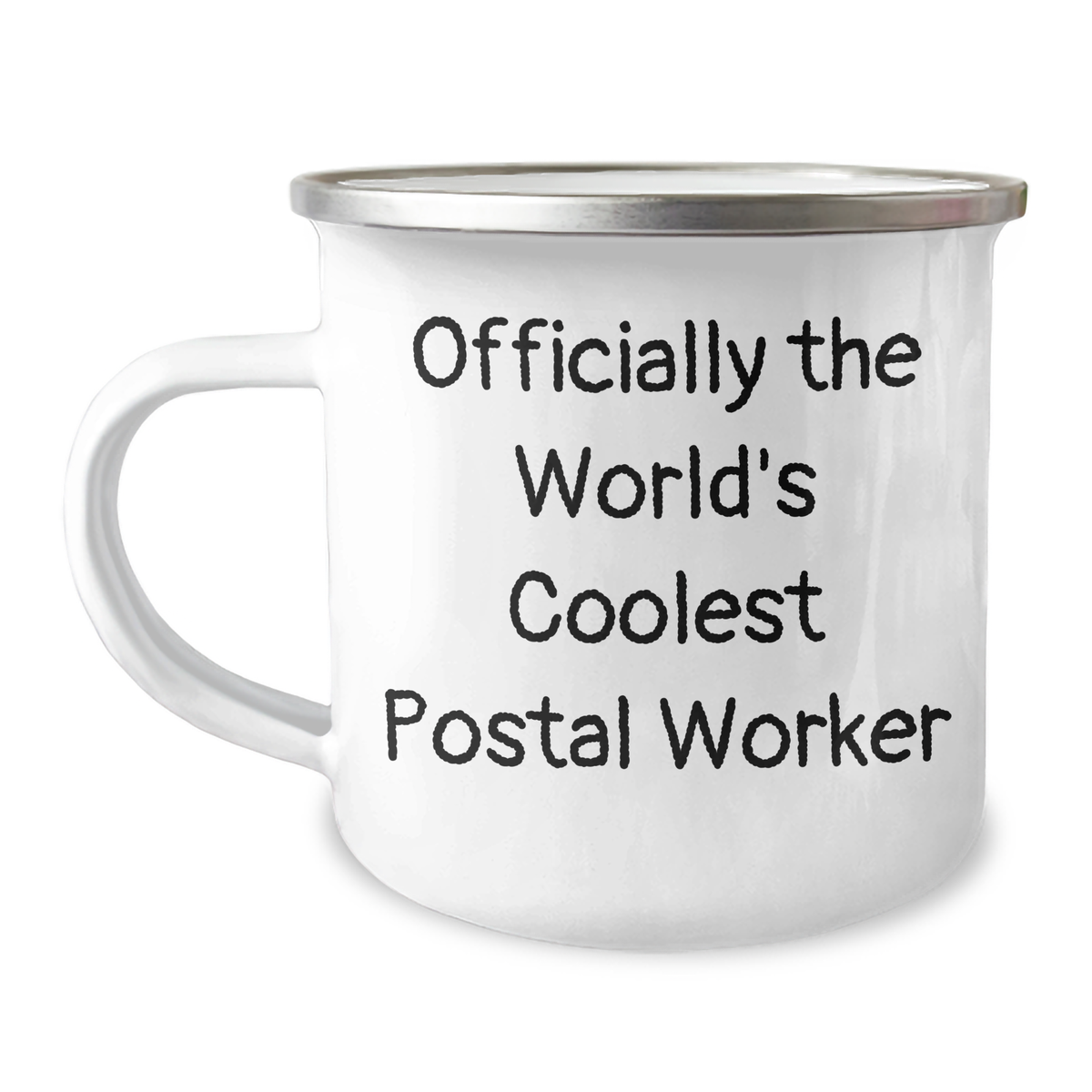 Funny Postal Worker Gifts from Men, Unique Camping Mugs for Dad, 'Officially The World's Coolest Postal Worker' Printed on 12 oz Stainless Steel with Enamel Finish, Father's Day Unique Gifts - Image 1