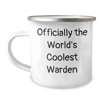 Load image into Gallery viewer, Warden Gifts, Camping Mug, Funny Quote - &#39;Officially The World&#39;s Coolest Warden&#39; Gifts from Family to Men, Unique Father&#39;s Day Unique Gifts for Warden Enthusiasts - Image 1
