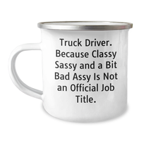 Load image into Gallery viewer, Truck Driver Camping Mug, Funny Gifts from Friends for Truck Driver, Graduation Unique Gifts, Camping Mug for Men - Image 1
