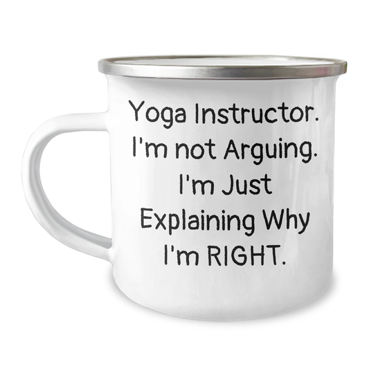Yoga Instructor Humor Camping Mug, Gifts from Family for Dad's Funny Sayings, 12 oz Stainless Steel, Father's Day Unique Gifts for Men - Image 1
