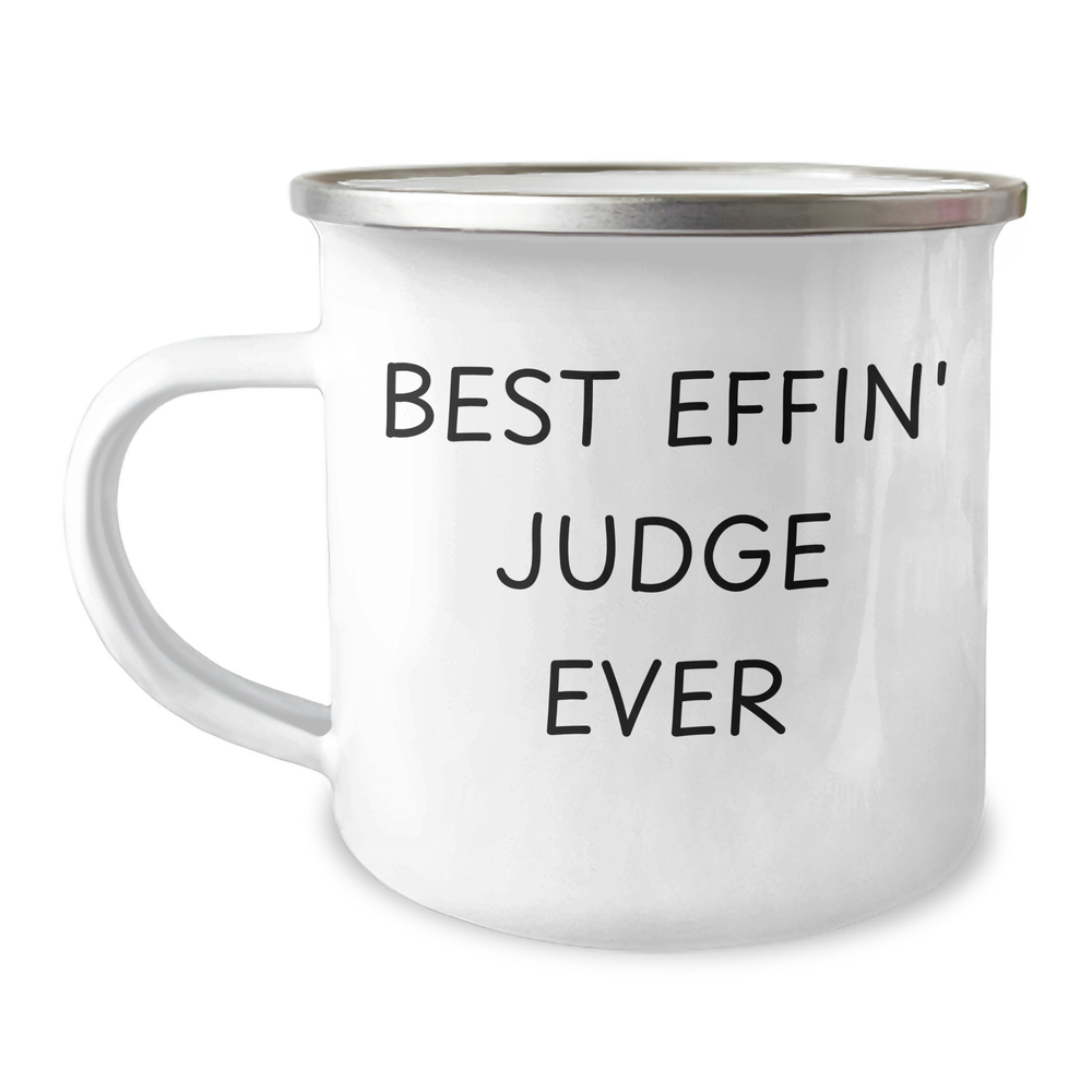 Funny Judge Gifts for Mom - Best Effin' Judge Ever Camping Mug, 12 oz Stainless Steel with Enamel Finish, Perfect for Mother's Day from Friends - Image 1