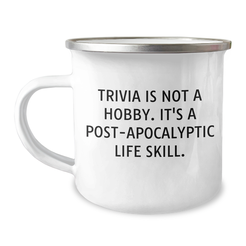 Trivia Enthusiasts' Delight, Funny Camping Mug, Gifts from Friends to Family, Mother's Day Unique Gifts - Image 1