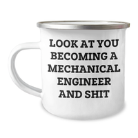 Load image into Gallery viewer, Mechanical Engineer Gifts, Funny Quote Camping Mug for Graduation, Unique Presents from Friends, Coworkers or Family - Celebrate Achievement - Image 1
