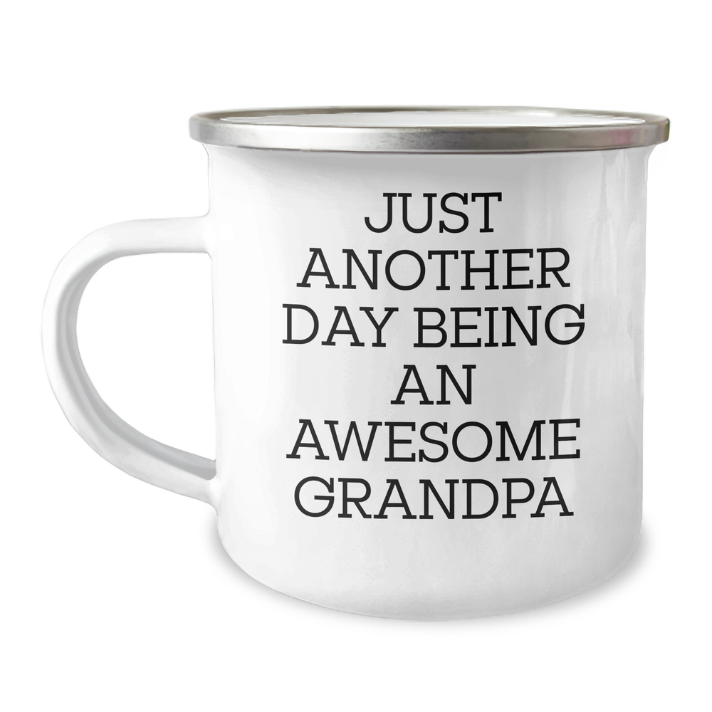 Funny Just Another Day Being An Awesome Grandpa Grandpa Gifts for Graduation Camping Mug from Family - Image 1