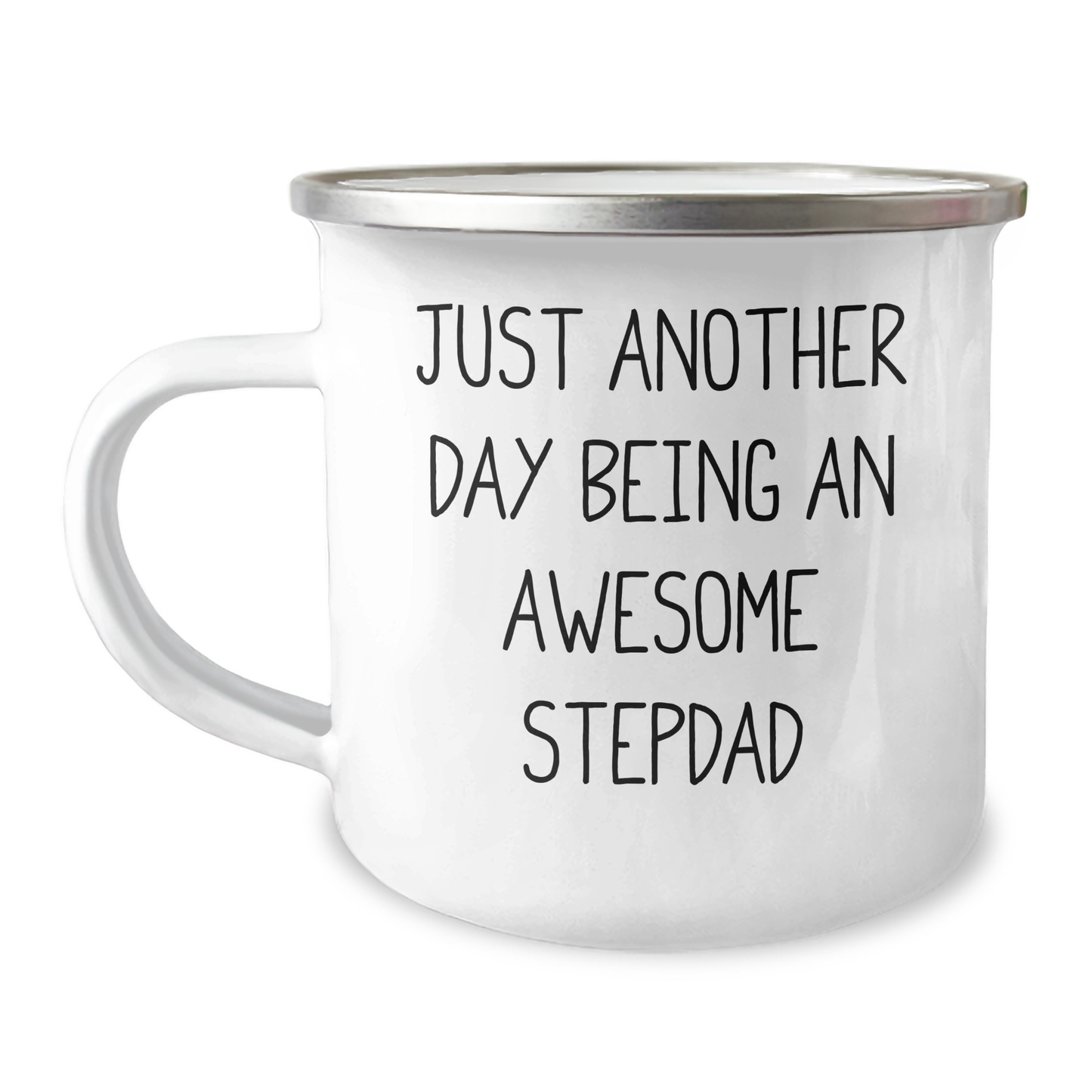 Funny Stepdad Gifts, Just Another Day Being An Awesome Stepdad, 12 oz Camping Mug, Unique Mother's Day Unique Gifts from Men to Stepdad - Image 1