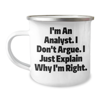 Load image into Gallery viewer, Funny Analyst Quote Camping Mug for Graduation Gifts from Friends to Coworkers - Image 1
