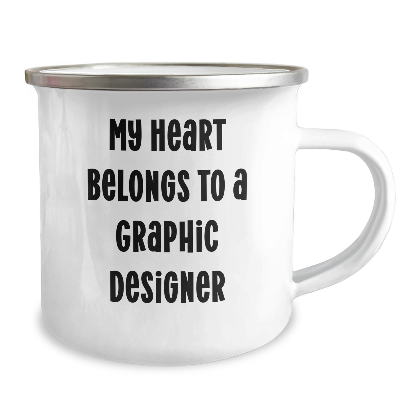 Graphic Designer Gifts from Friends - My Heart Belongs To A Graphic Designer Camping Mug for Women, Funny Quote, Mother's Day Unique Gifts - Image 2