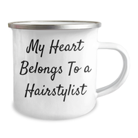 Load image into Gallery viewer, Hairstylist Gifts from Friends and Family, &#39;My Heart Belongs To A Hairstylist&#39;, Funny Camping Mug for Dad, Funny Father&#39;s Day Unique Gifts - Image 2
