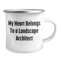 Load image into Gallery viewer, Funny Landscape Architect Gifts, My Heart Belongs To A Landscape Architect Camping Mug for Her, Gifts from Men to Women, Unique Mother&#39;s Day Unique Gifts for Landscape Architect Lovers - Image 2
