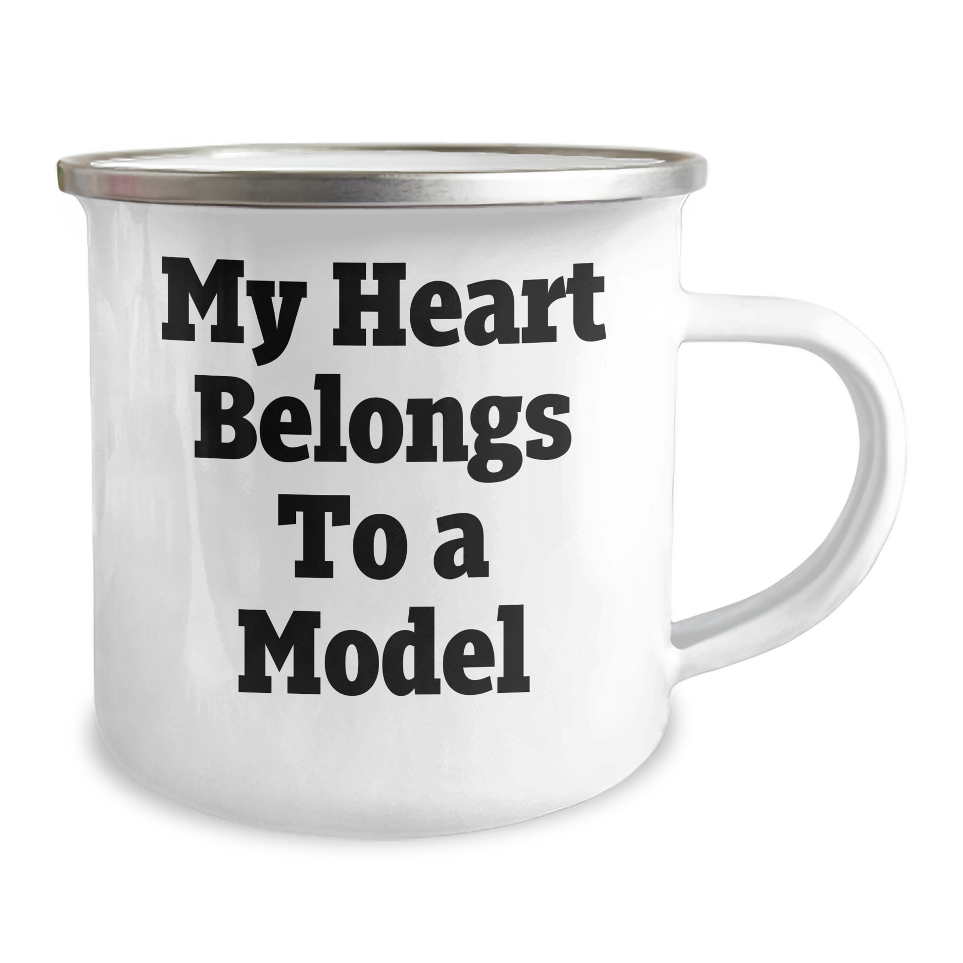 Funny Model Gifts from Friends, Unique Camping Mug for Mother's Day, 'My Heart Belongs To A Model' - Image 2