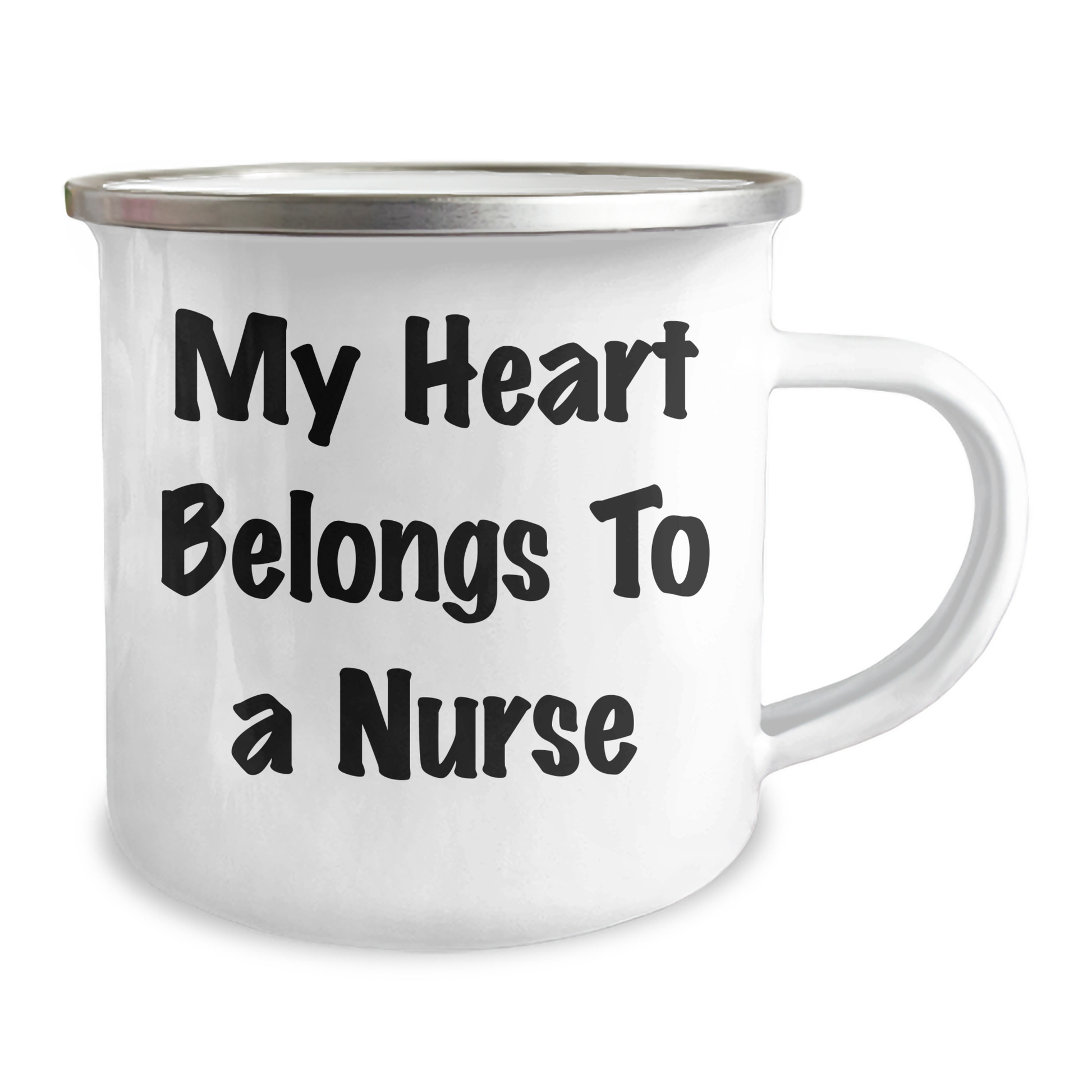 My Heart Belongs To A Nurse Funny Quote Gifts for Nurse Camping Mug, Gifts from Men to Family on Father's Day - Image 2