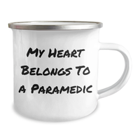 Load image into Gallery viewer, Funny Rescue Worker Gifts, Camping Mug for Dad, My Heart Belongs To A Rescue Worker, Stainless Steel with Enamel Finish, Perfect for Father&#39;s Day, Gifts from Men to Rescue Worker - Image 2
