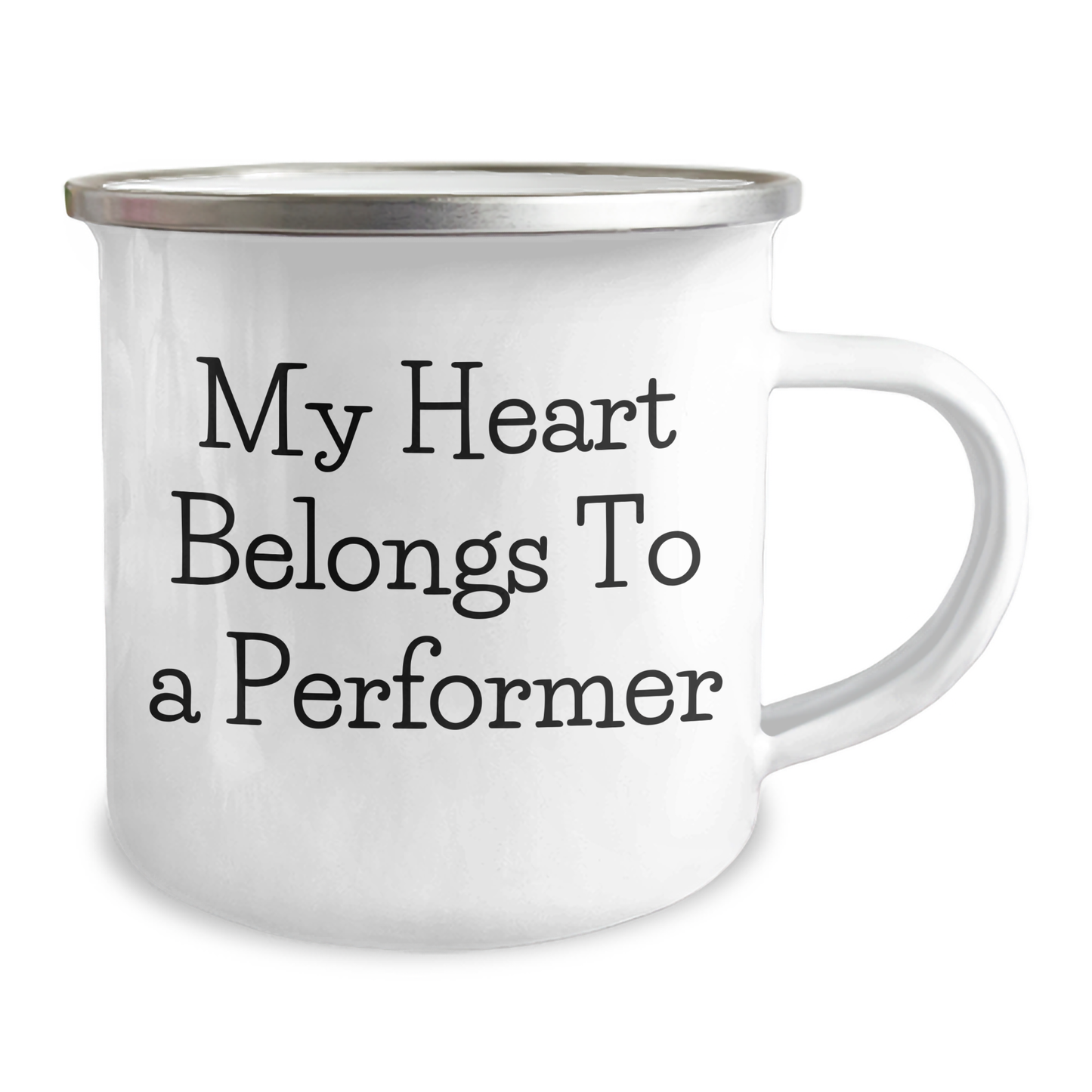 Funny Performer Gifts from Friends - My Heart Belongs To A Performer Quote on Camping Mug for Father's Day - Image 2
