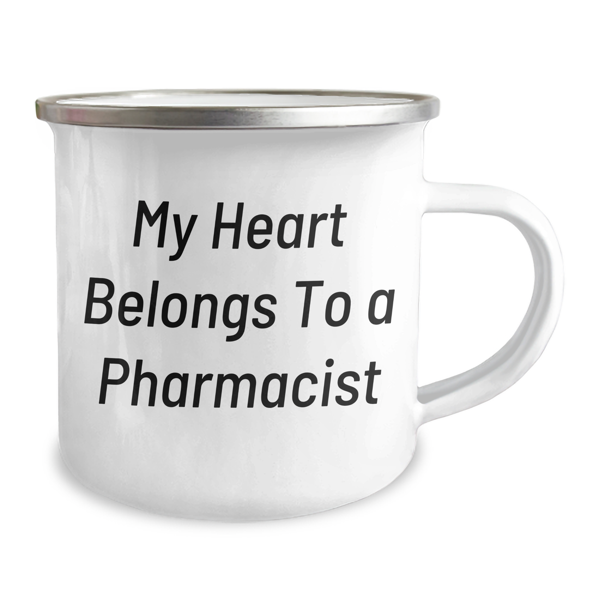 Funny Quotes For Pharmacist Gifts - 'My Heart Belongs To A Pharmacist' Camping Mug For Men From Family, Unique Father's Day Unique Gifts For Him - Image 2