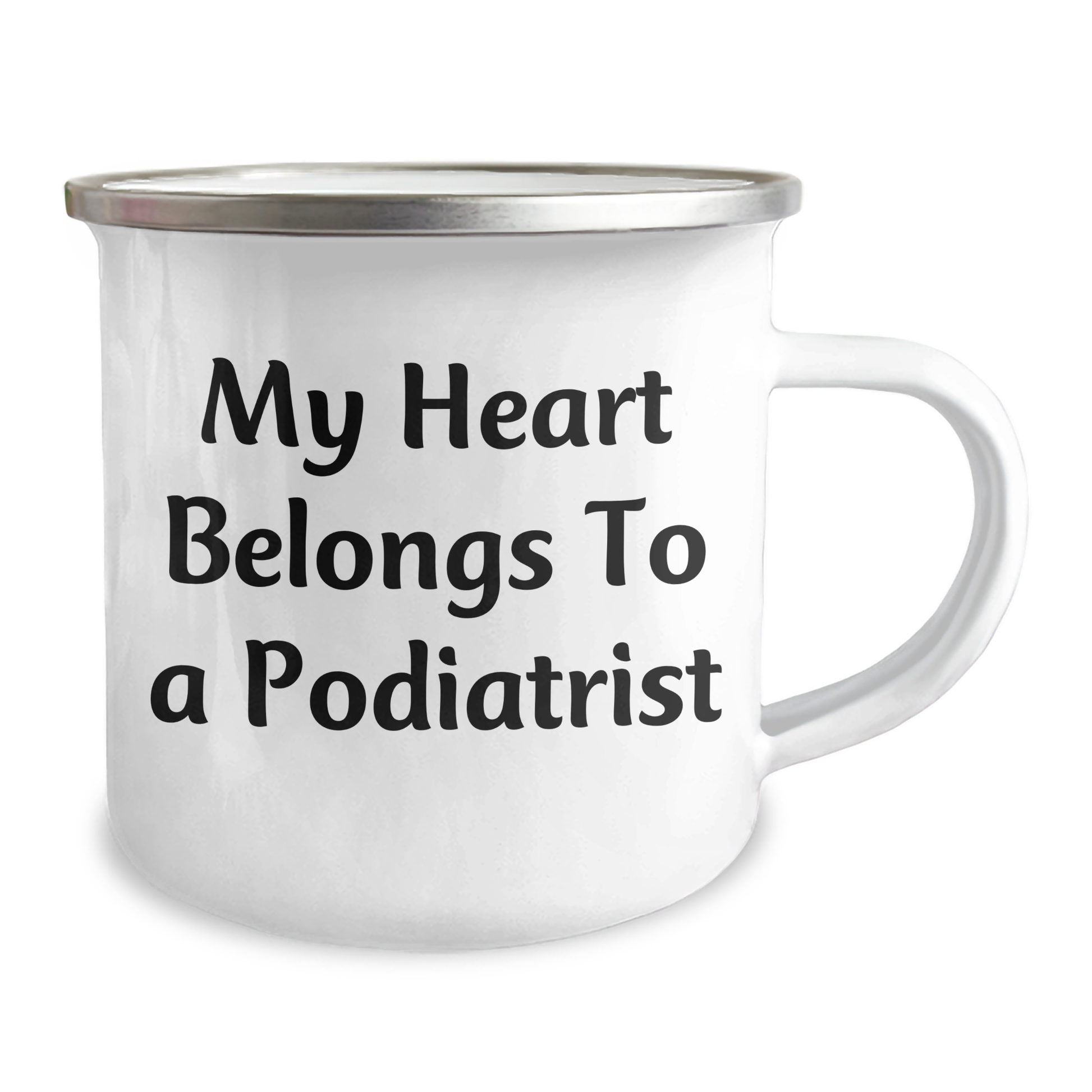 Funny Podiatrist Gifts - My Heart Belongs To A Podiatrist, Camping Mug for Father's Day, Gifts from Family - Image 2