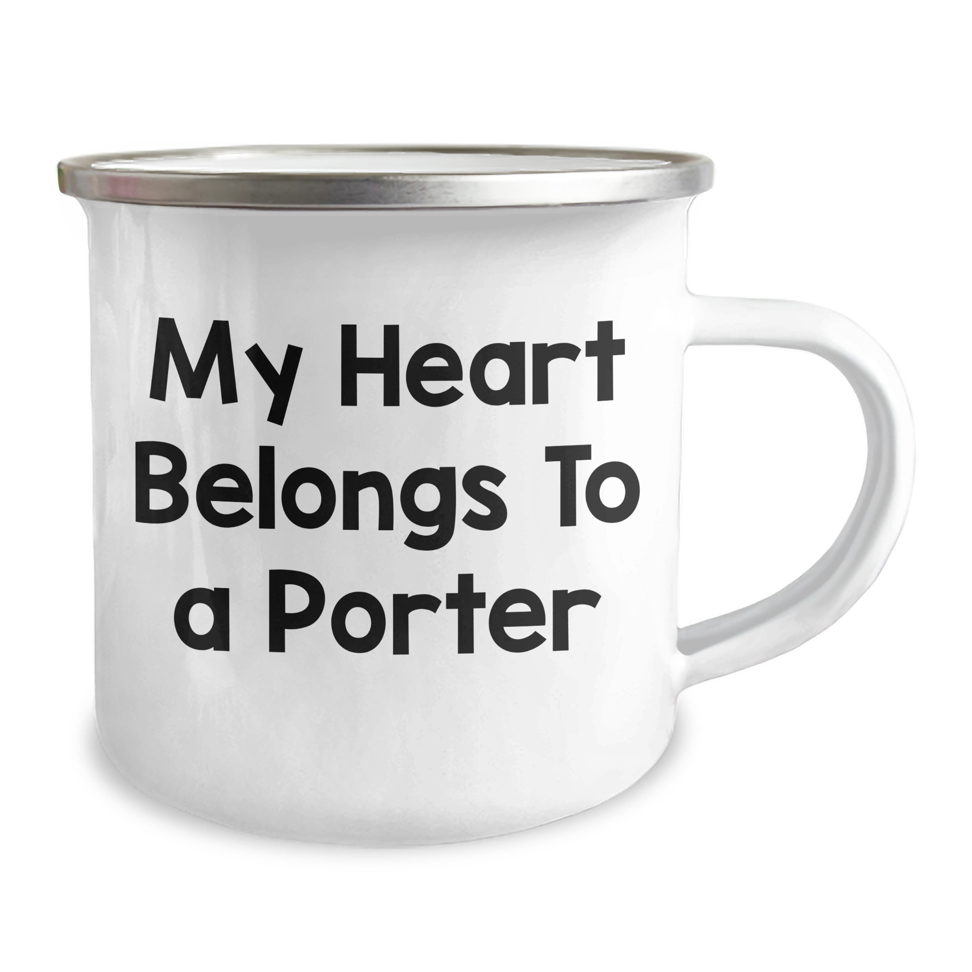 Porter Lovers' Funny Camping Mug, Gifts from Family for Porter, My Heart Belongs To A Porter, Father's Day Unique Gifts - Image 2